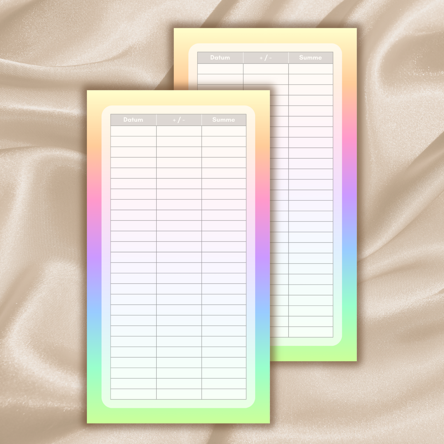 Regenbogen: A6 folierter Tracker