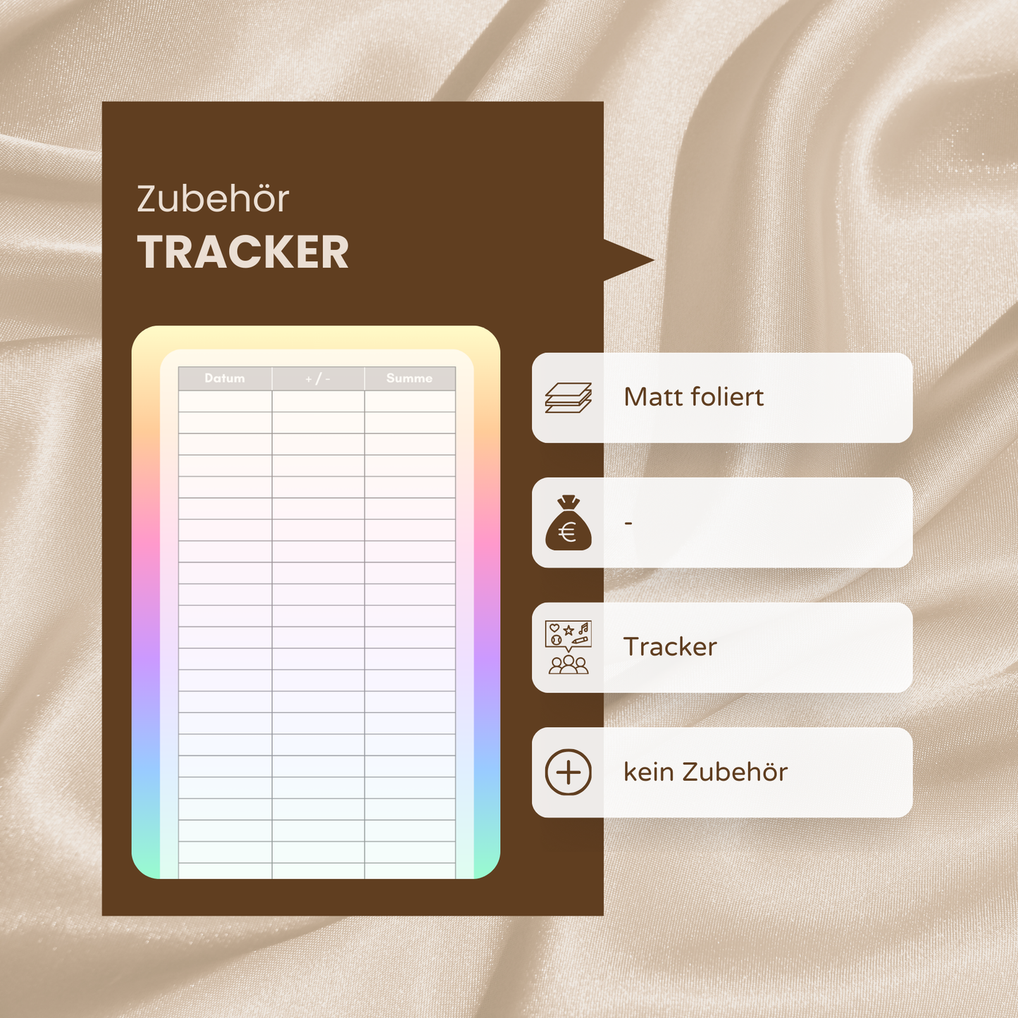 Regenbogen: A6 folierter Tracker