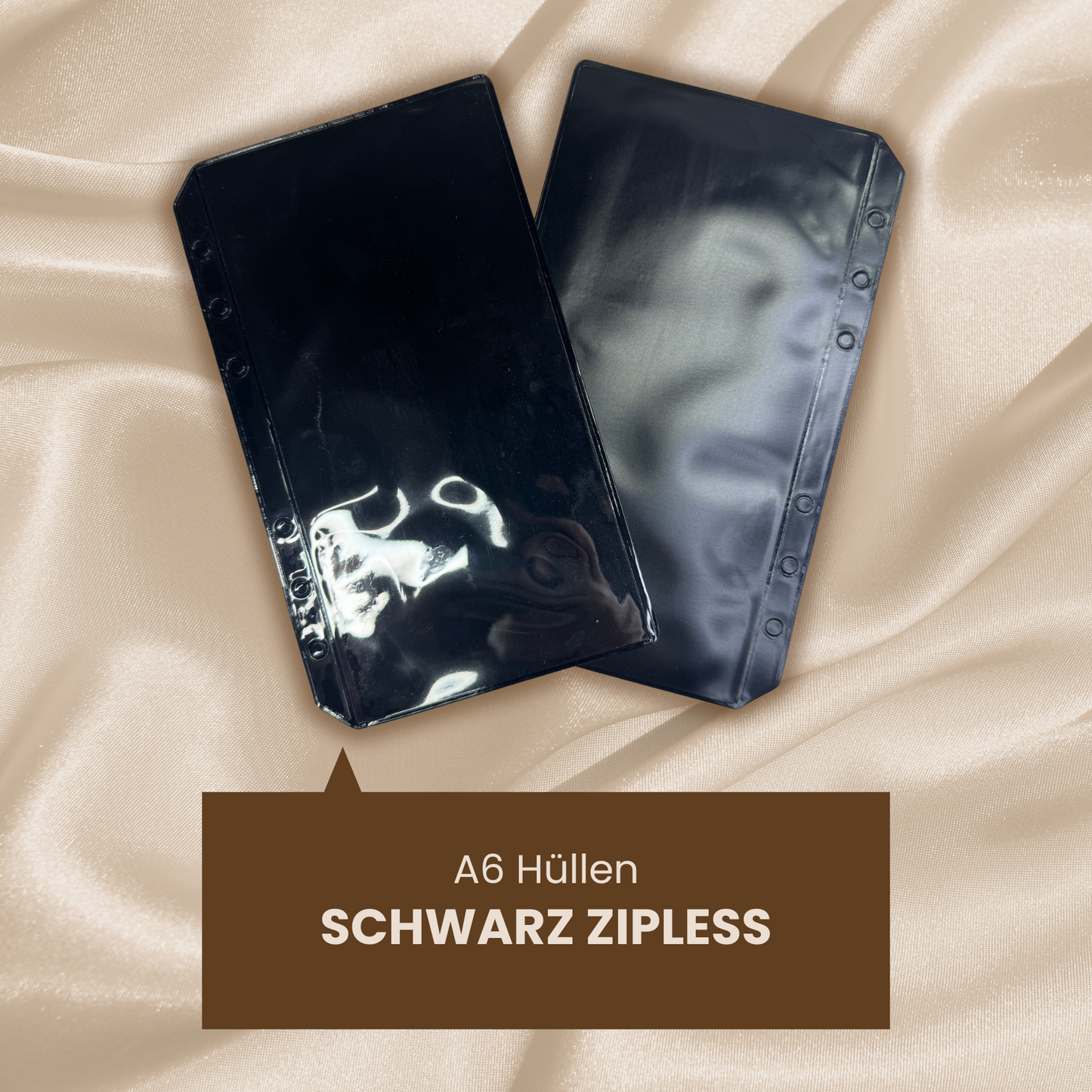 A6 Hüllen - transparent mit schwarzer Rückseite
