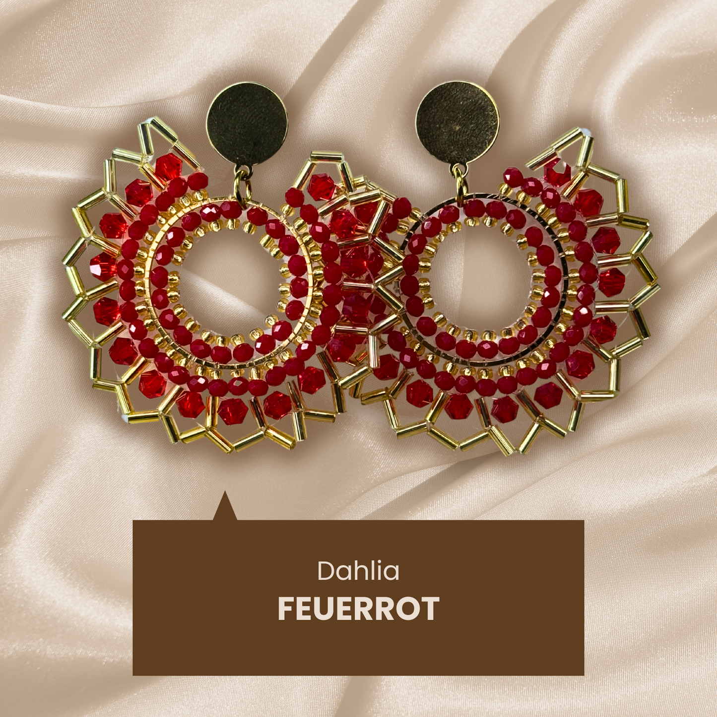 Dahlia – Feuerrot (Ohrring)