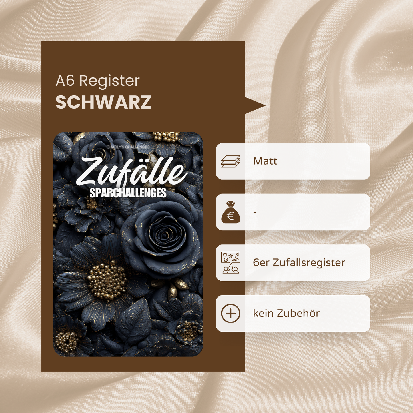 6er Register - Schwarz (unfoliert)