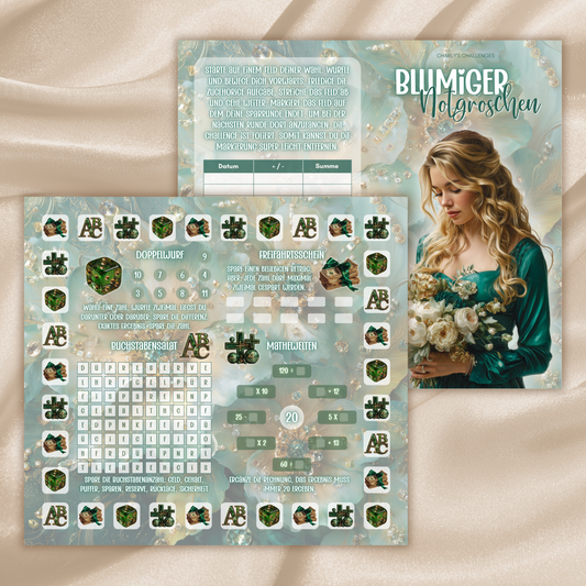 Blumiger Notgroschen - Klappkarte